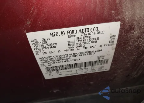 2014 Ford Explorer Limited from USA, damaged, VIN 1FM5K8F83EGA69321